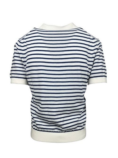 white and blue striped polo shirt MC2 Saint Barth | EVONNE-STRIPES TINY1061